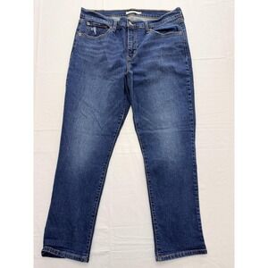 Levis Boyfriend Jeans Womens 31 Blue Med Wash Mid Rise Relaxed 34x28 Stretch